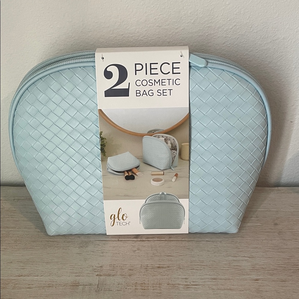 Glo Tech Light Blue 2 Piece Cosmetic Bag Set